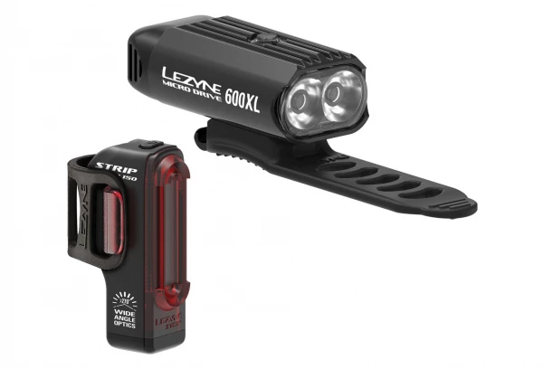 Paire D'Éclairages Lezyne Micro Drive 600XL / Strip Pair Noir 3 Paire D'Éclairages Lezyne Micro Drive 600XL / Strip Pair Noir